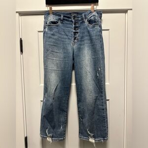 Distressed Flare Cropped Judy Blue